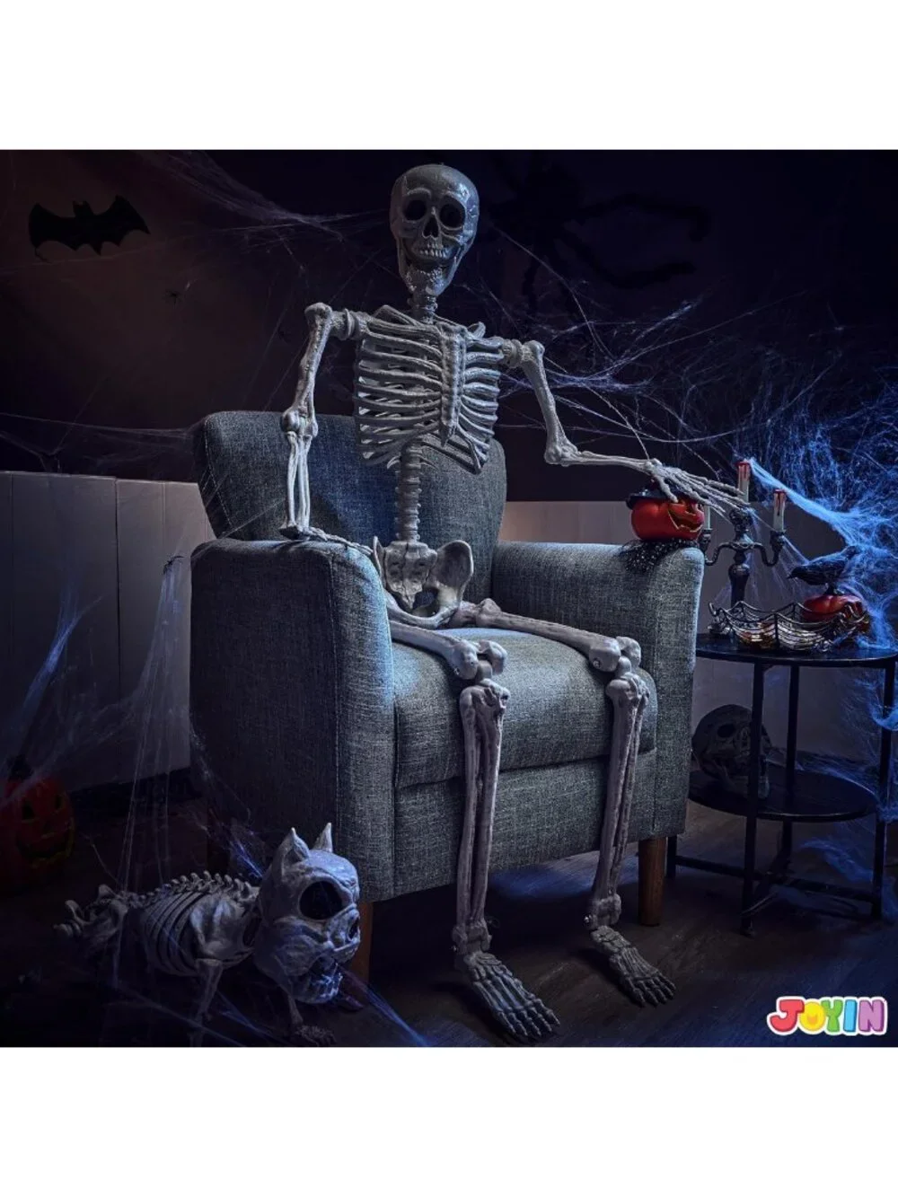 5.6 FT Life Size Posable Skeleton - Realistic Bones, Movable Joints, Halloween